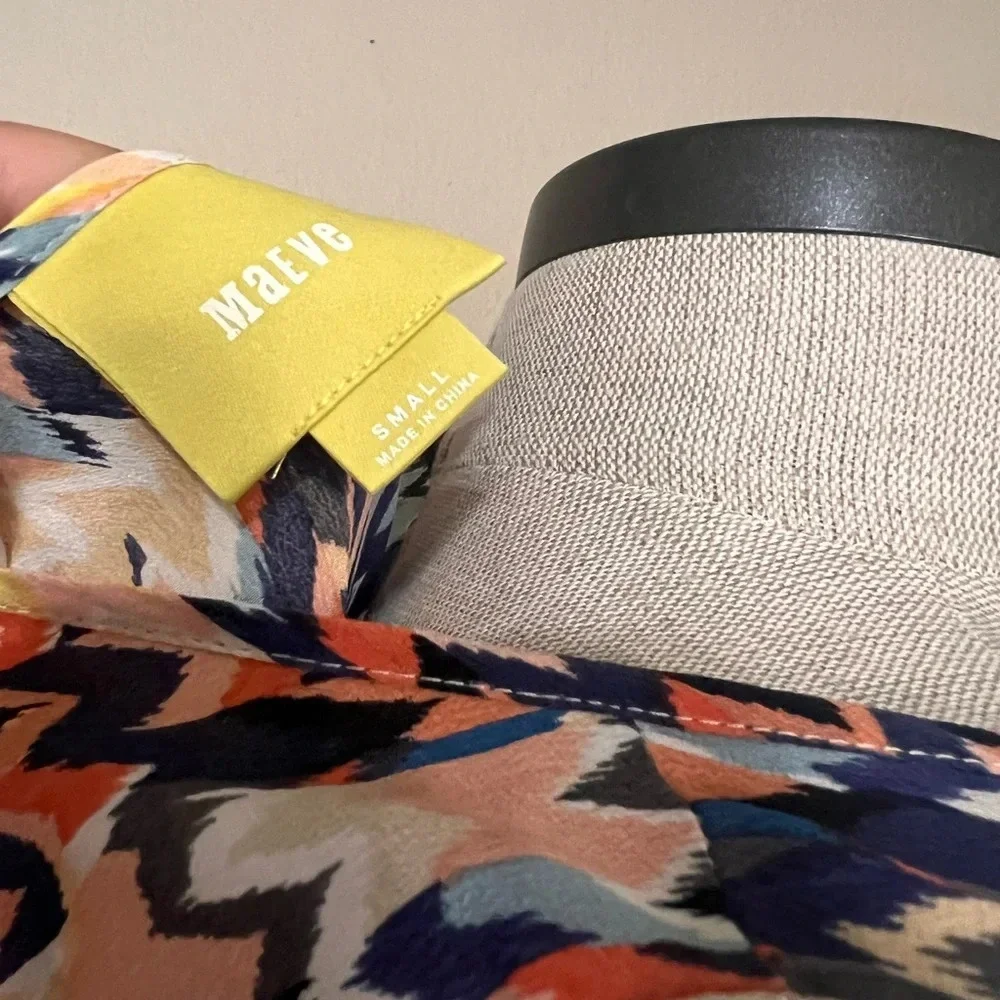 Women’s Anthropologie Maeve multi colored sheer business casual top art to‎ wear